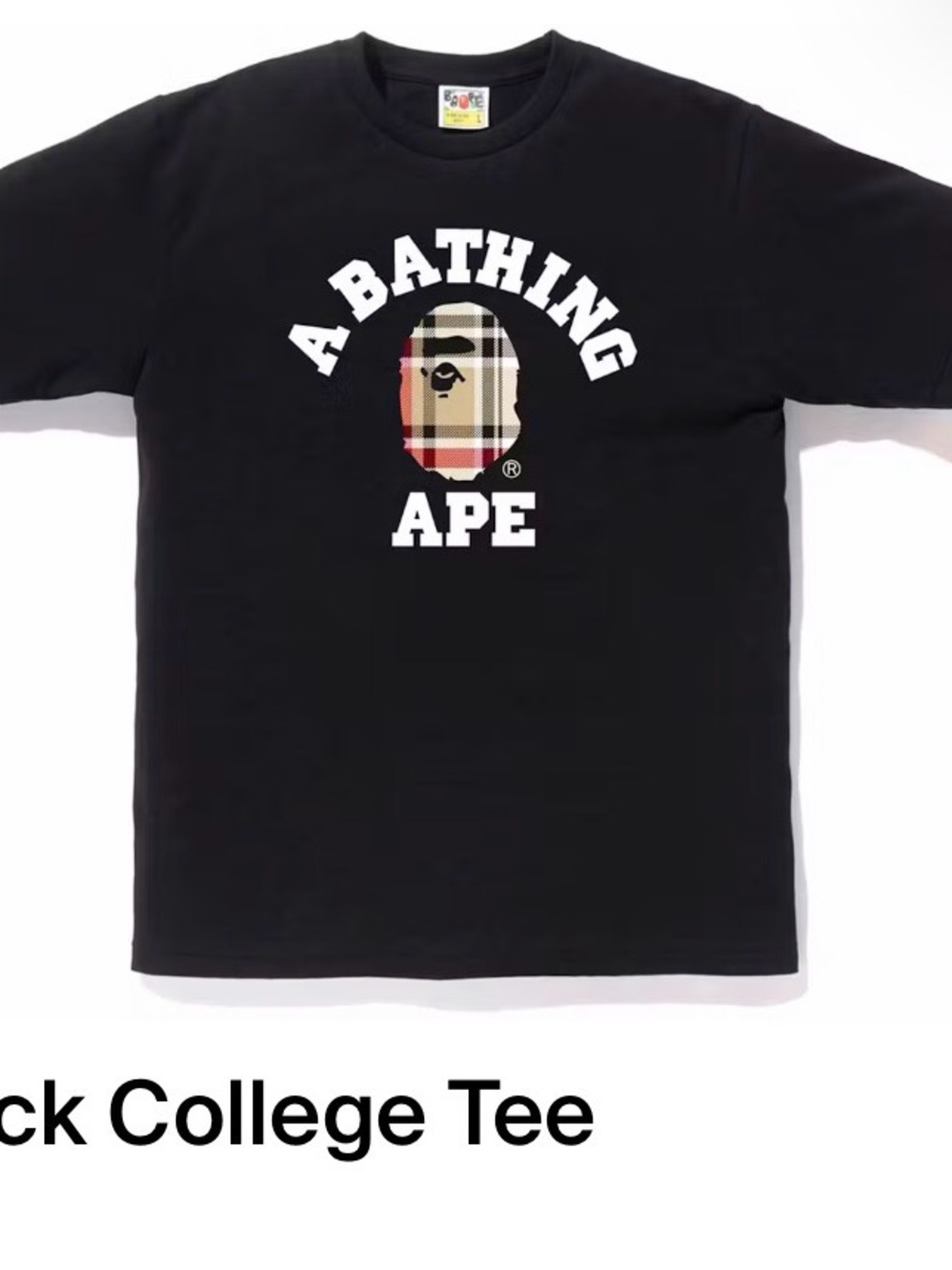Bape college tee black Medium